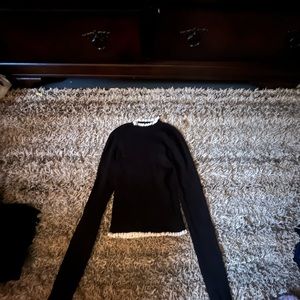 Black and white mock neck